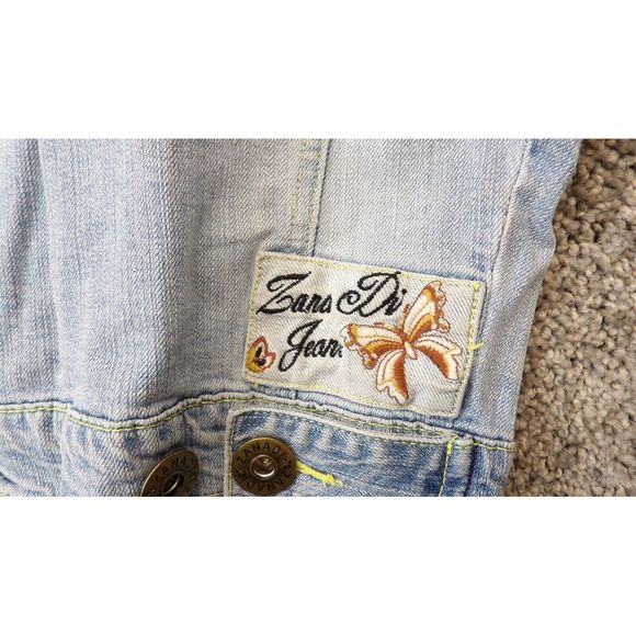 Vintage Y2K 00s Zana Di Denim Jacket Embroidered 90s Short Jean Jacket Sz Small - Picture 14 of 16